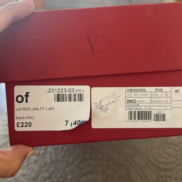 Valentino Black and Gold Studded Sandals - Picture 8 of 8